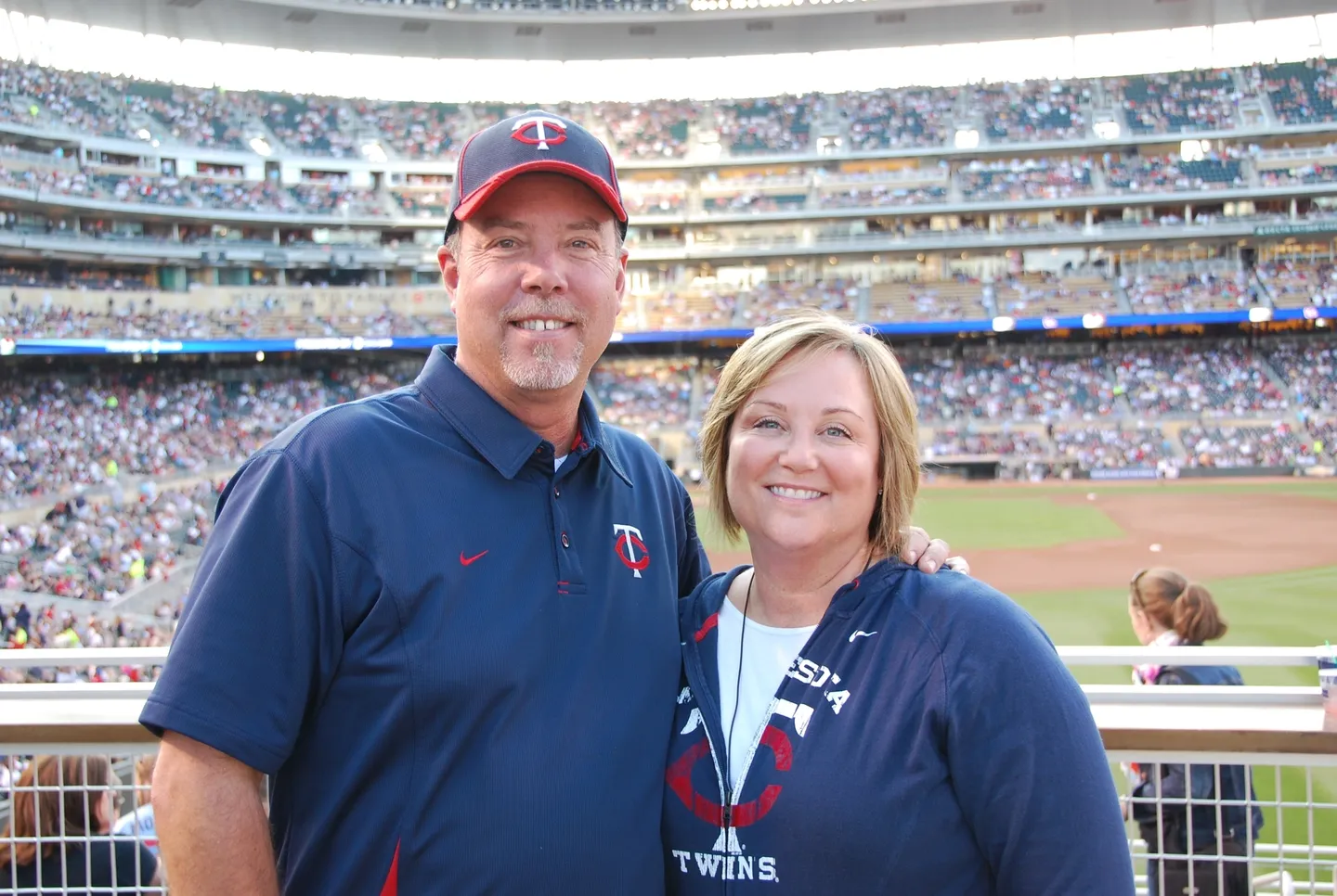 Bob and wife Barbara at a Twins game